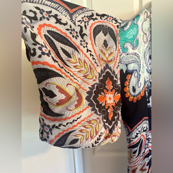 Free People multicolor print Kimono. 100% Viscose - Picture 8 of 13